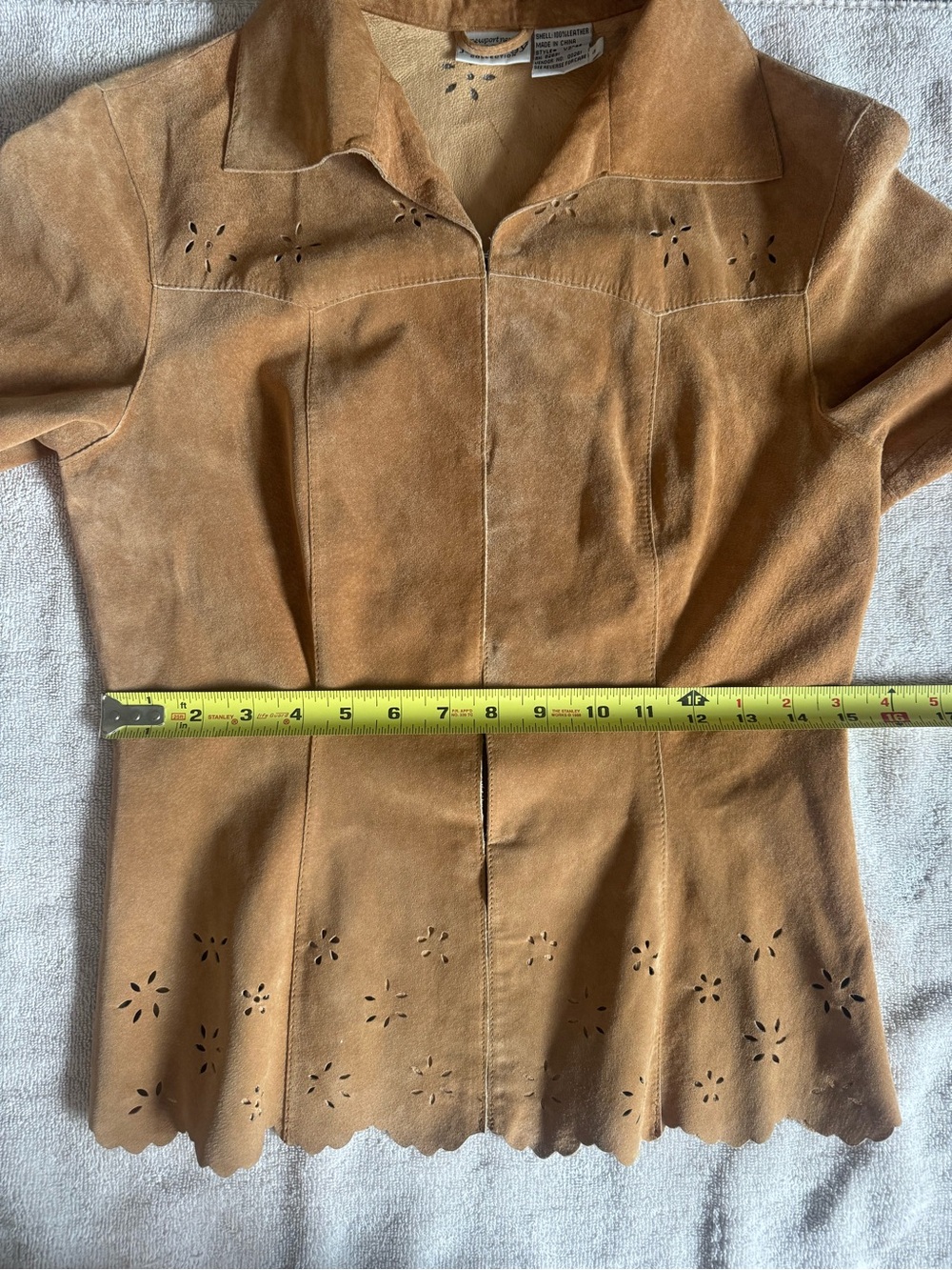 Vintage 100% Leather Suede Jacket - Picture 8 of 11